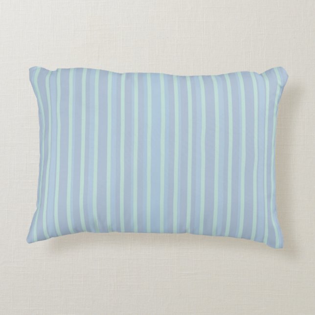 Coussins Décoratifs Oreiller accentué rayé bleu moderne (Dos)