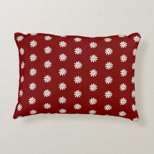 Coussins Décoratifs Oreiller accentué rouge foncé à motif de fleurs ép