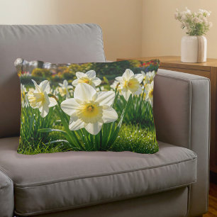 Coussins Décoratifs Oreiller accentuel de jonquilles blanches