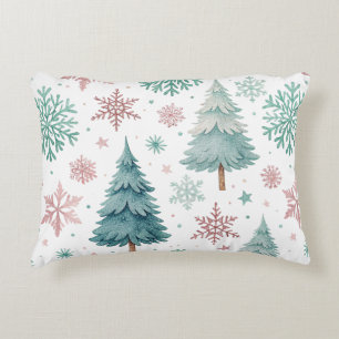 Coussins Décoratifs Oreiller accentuel sapin de Noël et flocon de neig