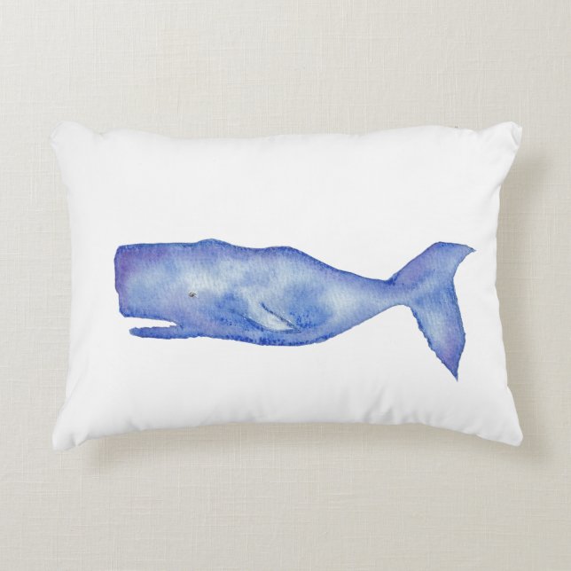Coussins Décoratifs Oreiller baleine aquarelle (Devant)