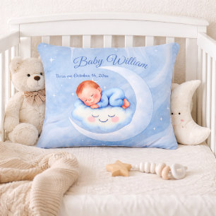 Coussins Décoratifs Oreiller Bébé Lune Bleue Personnalisé pour la Nurs