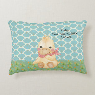 Coussins Décoratifs Oreiller bébé pour garçon avec canard et date de n