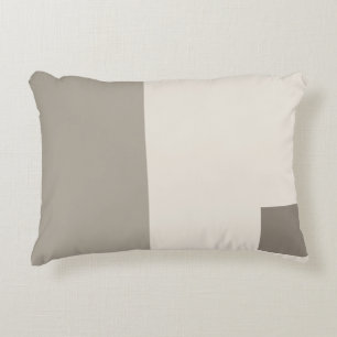 Coussins Décoratifs Oreiller Bloc de Couleur Gris Ivoire Moderne