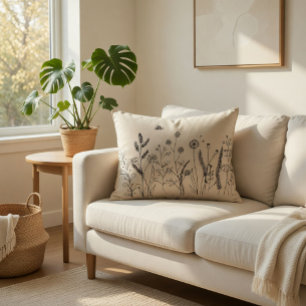 Coussins Décoratifs Oreiller d'accent de fleur sauvage botanique avec 