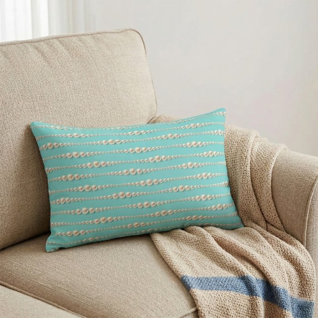 Coussins Décoratifs Oreiller d'accent perle et sarcelle chic (Créateur téléchargé)