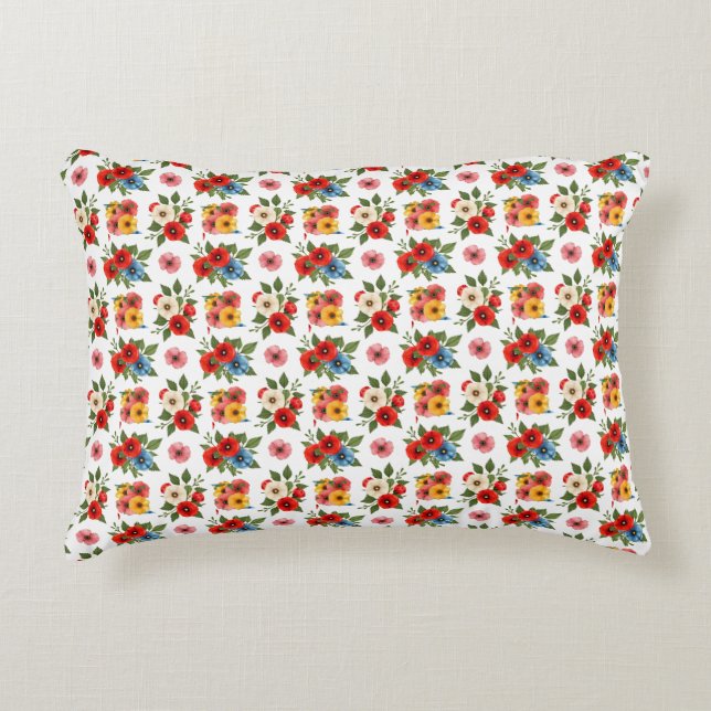 Coussins Décoratifs Oreiller de décoration à motif floral de coquelico (Devant)