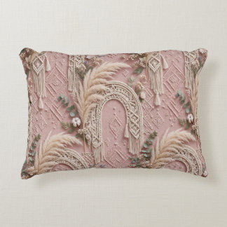 Coussins Décoratifs Oreiller de luxe Boho Dusty Rose avec herbe de Pam