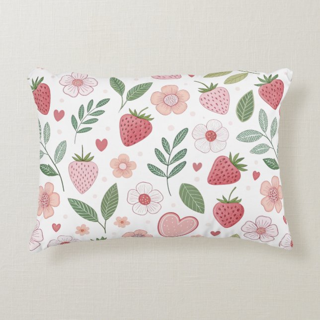 Coussins Décoratifs Oreiller décoratif à accent de fraise mignon (Devant)