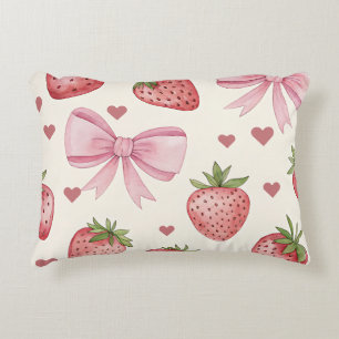 Coussins Décoratifs Oreiller décoratif à motif de fraise à l'aquarelle