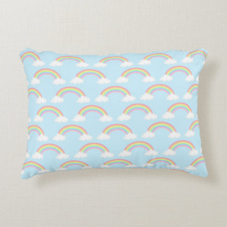 Coussins Décoratifs Oreiller décoratif Arc-en-ciel avec Nuages Ciel Bl