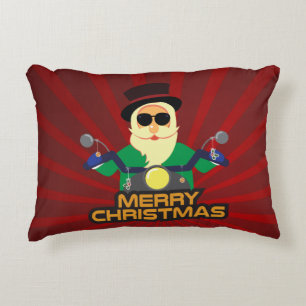 Coussins Décoratifs Oreiller décoratif Biker Santa Noël 40 x 30 cm