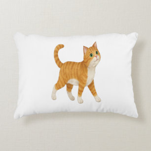 Coussins Décoratifs Oreiller Décoratif Chat Orange Souriant