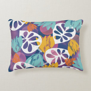 Coussins Décoratifs Oreiller floral feuilles modernes bleu tropical