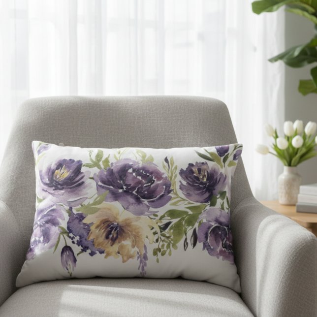 Coussins Décoratifs Oreiller floral violet printemps (Créateur téléchargé)