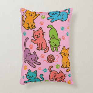 Coussins Décoratifs Oreiller jeté à motif de chat de dessin animé colo