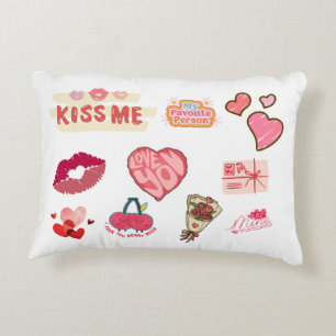 Coussins Décoratifs Oreiller jeté autocollant d'amour mignon
