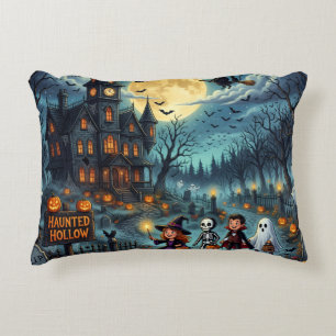 Coussins Décoratifs Oreiller jeté Halloween Maison Hantée Trick or Tre
