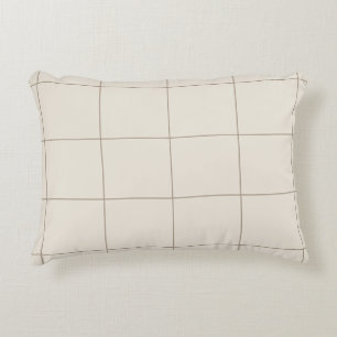 Coussins Décoratifs Oreiller minimaliste beige à carreaux