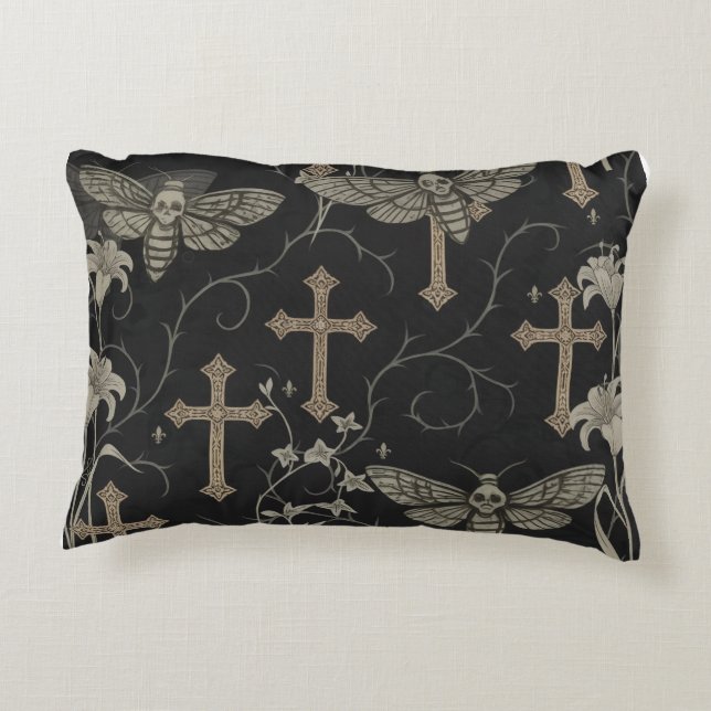 Coussins Décoratifs Oreiller Moth & Cross Dark Academia – Gothique Vin (Dos)