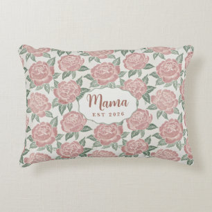 Coussins Décoratifs Oreiller personnalisé Mama Peony avec nom personna