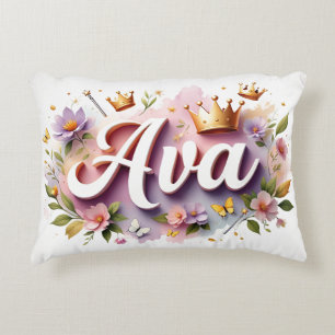 Coussins Décoratifs Oreiller personnalisé Princesse Fleurie Nom