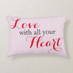 Coussins Décoratifs Oreiller Rose Amour De Tout Votre Cœur
