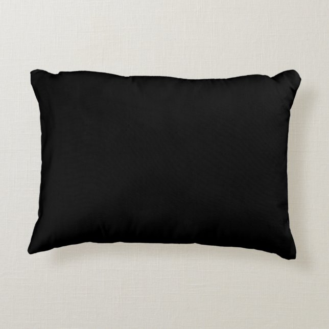 Coussins Décoratifs oreiller uni de couleur noire (Dos)