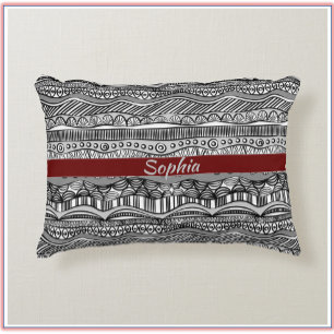 Coussins Décoratifs Origine noire et blanche Boho