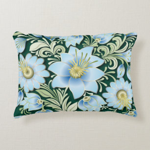Coussins Décoratifs Ornement Floral bleu Abstrait sur Arrière - plan v