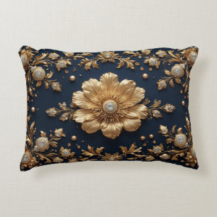 Coussins Décoratifs Ornement floral doré