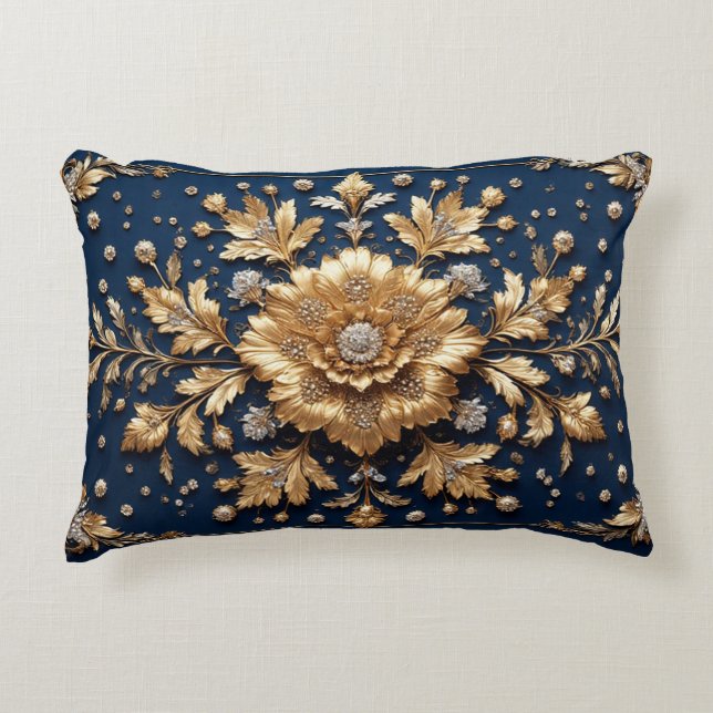 Coussins Décoratifs Ornement floral doré (Devant)