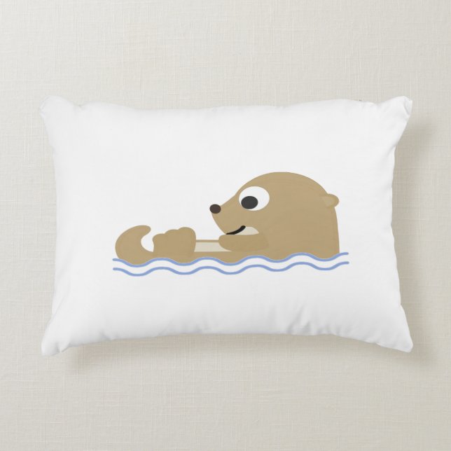 Coussins Décoratifs Otter flottante mignonne (Devant)