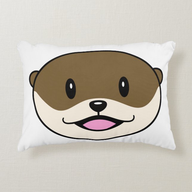 Coussins Décoratifs Otter souriant mignon (Devant)