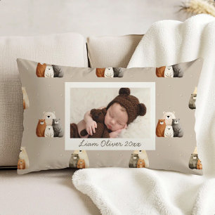 Coussins Décoratifs Ours de la forêt beige Motif Photo personnalisée d
