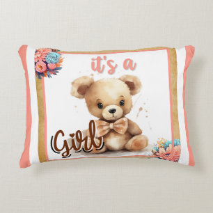 Coussins Décoratifs Ours rose Boho Baby shower Lancer oreiller
