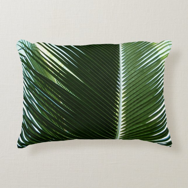 Coussins Décoratifs Overlapping Palm Fronds Tropical Green Abstract (Devant)