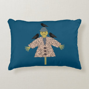 Coussins Décoratifs Paille d'Halloween Scarecrow et Ravens Double face