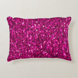Coussins Décoratifs Paillettes fausses étincelles rose vif