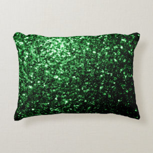 Coussins Décoratifs Paillettes scintillantes vert foncé