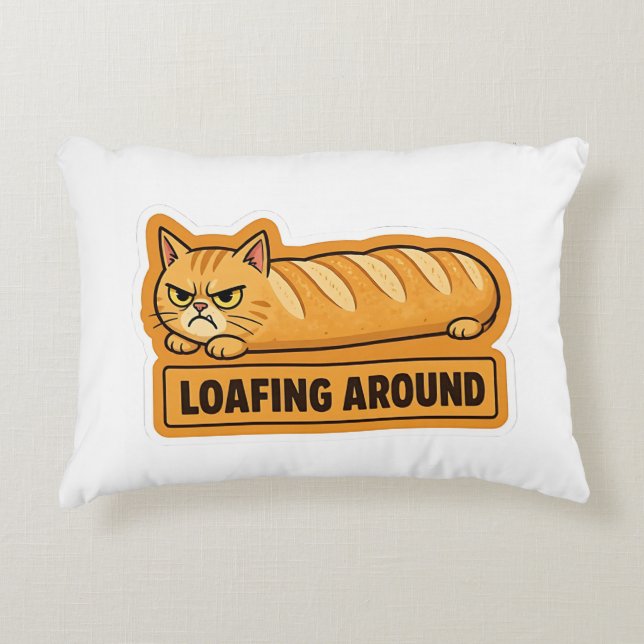 Coussins Décoratifs Pain de chat drôle à traîner  (Devant)