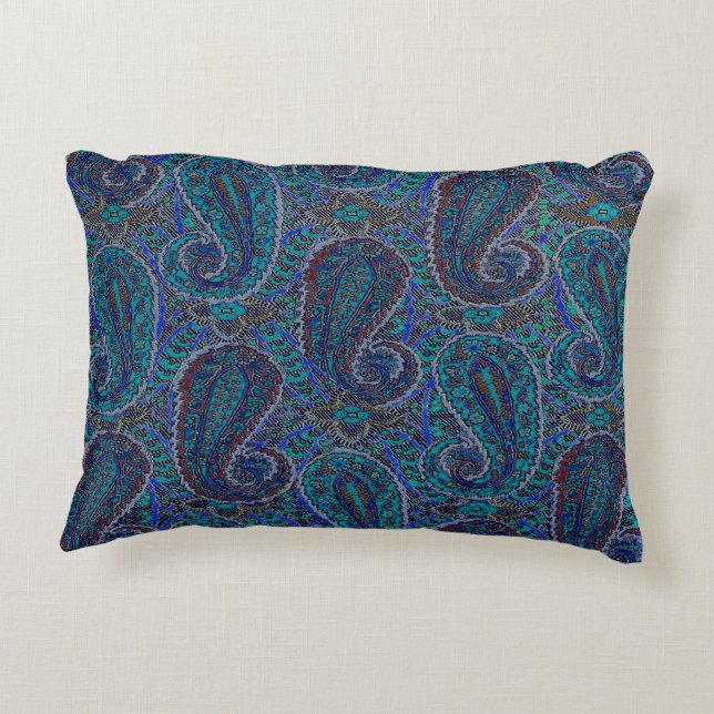 Coussins Décoratifs Paisley Blue Indian Boho Motif (Dos)