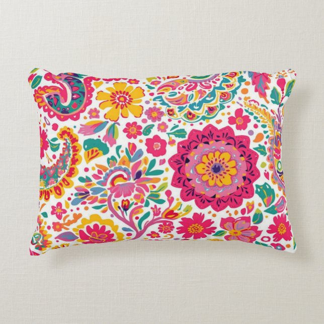 Coussins Décoratifs Paisley Floral de Printemps (Devant)
