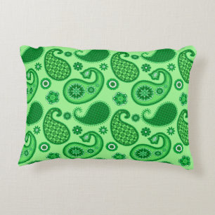 Coussins Décoratifs Paisley Motif, Jade et Emerald Green