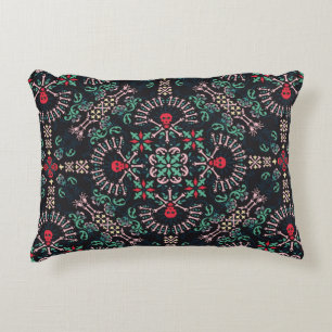 Coussins Décoratifs Paisley ornementale, crânes et os Bandana Imprime