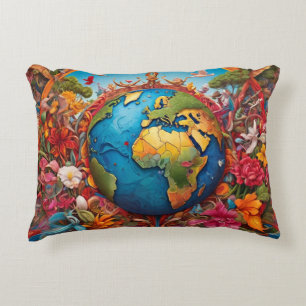 COUSSINS DÉCORATIFS PAIX MONDIALE