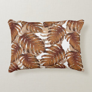 Coussins Décoratifs Palm Monstera Motif sans couture. Tropi blanc oran