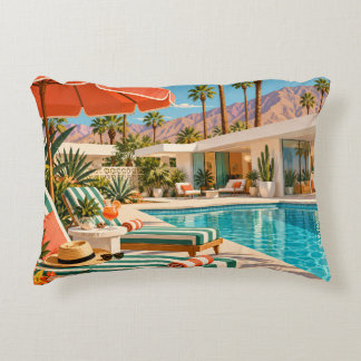 Coussins Décoratifs Palm Springs Poolside Retro Mid Century Modern Art