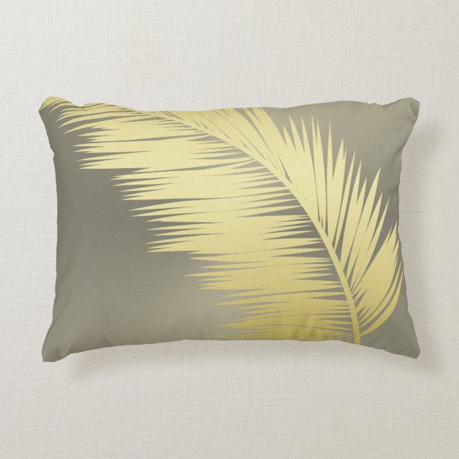 Coussins Décoratifs Palm Tropical d'or feuille (Devant)