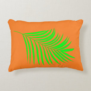 Coussins Décoratifs Palmier Tropical Feuille Green Sunset Orange Cadea
